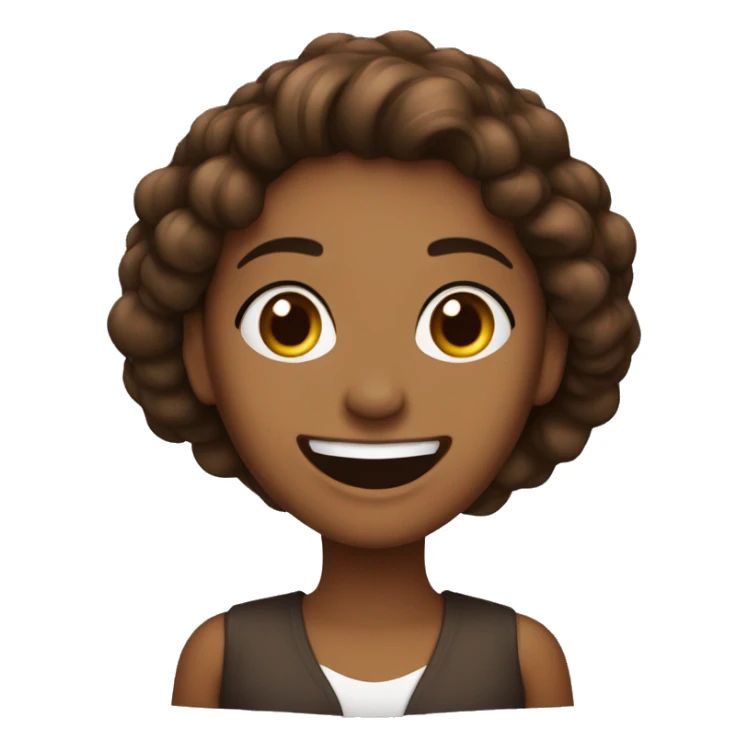Mujer de pelo suelto largo marron oscuro sonriendo sticker