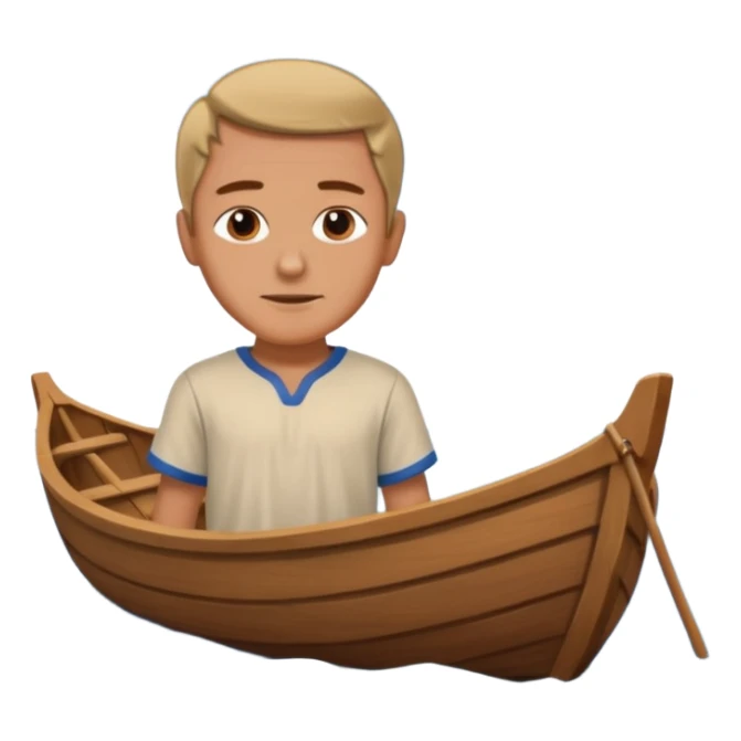 in medieval period  a man in a Boat sticker