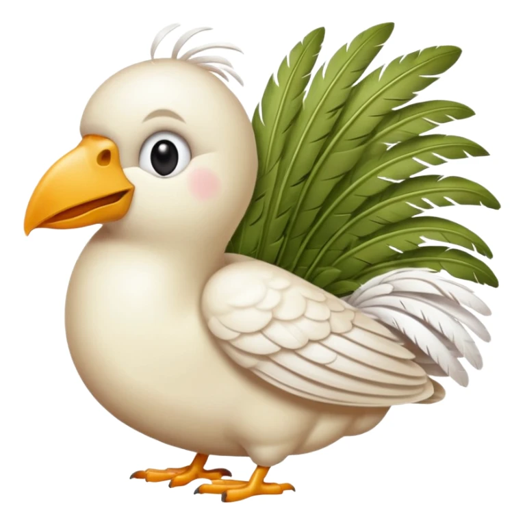 genera un emoji de una paloma comiendo migajas de pan sticker