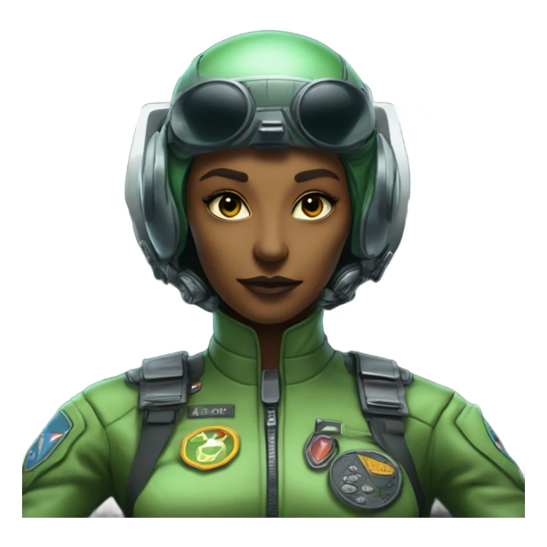 green alien reptilian woman pilot sticker