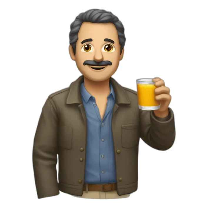 Jean lassale Who drink red vine and eat cheese sticker