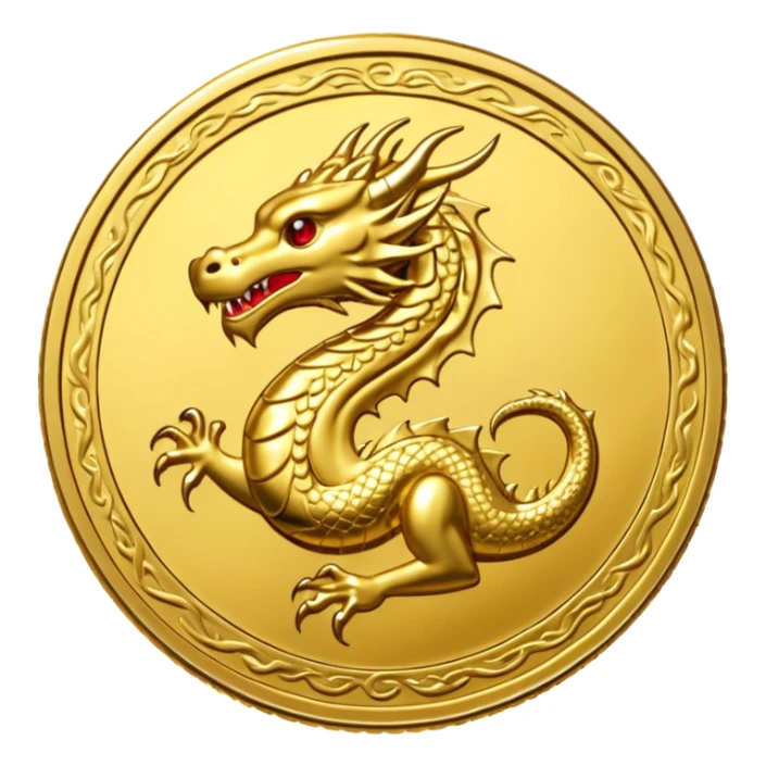 coin with dragon on it sticker