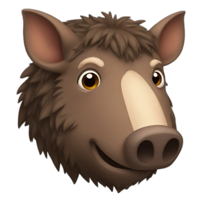furries brown boar with tusks sticker