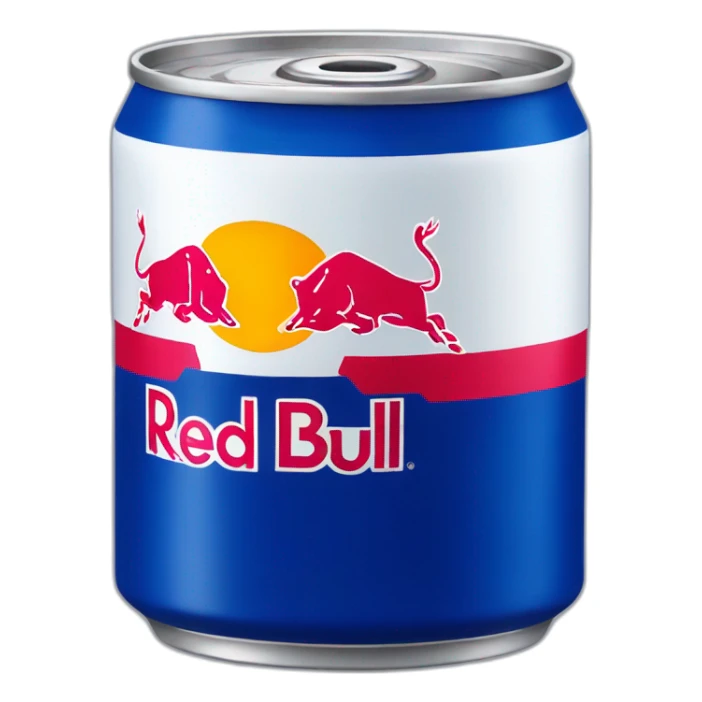 Red bull can blue and white sticker