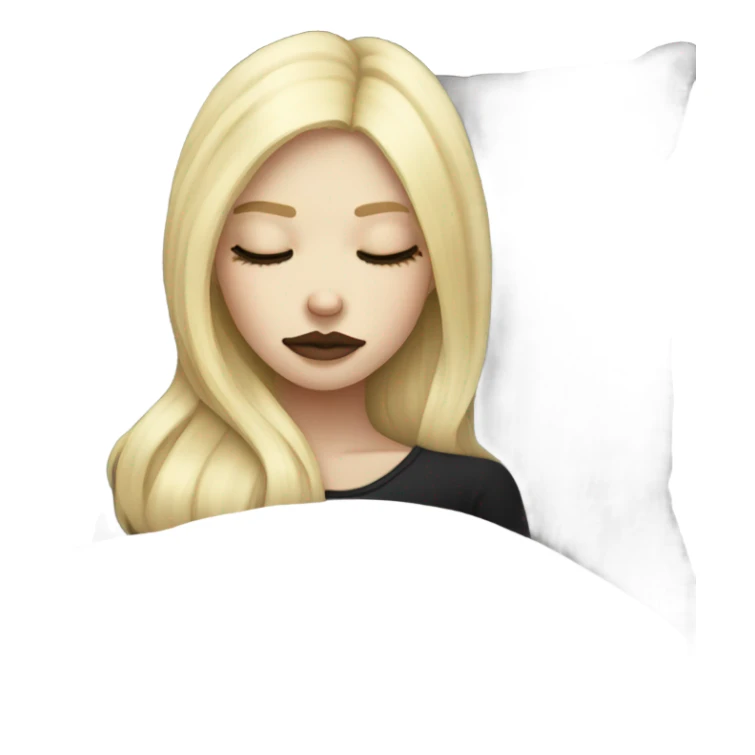 Blonde goth girl sleeping in bed on a pillow sticker