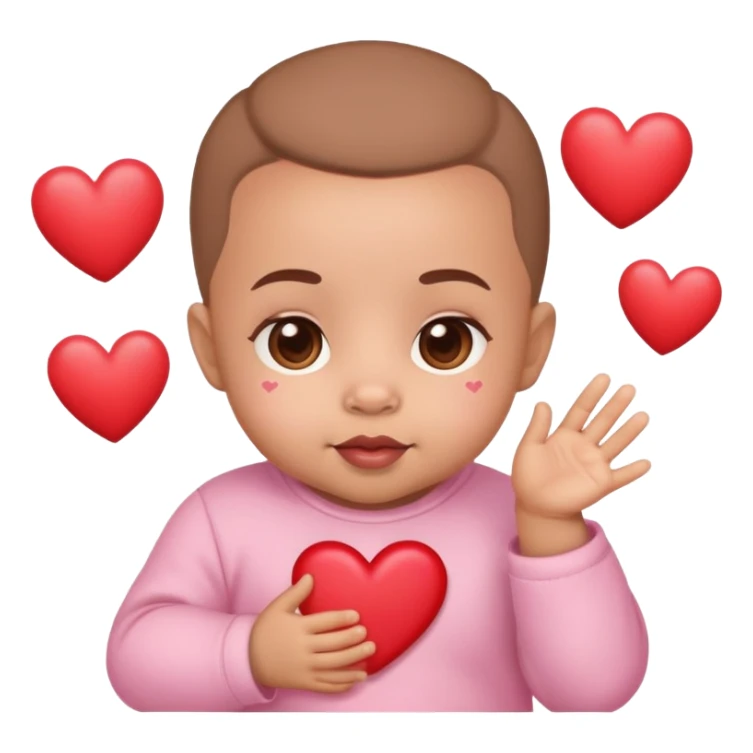 lightskin baby with hearts sticker