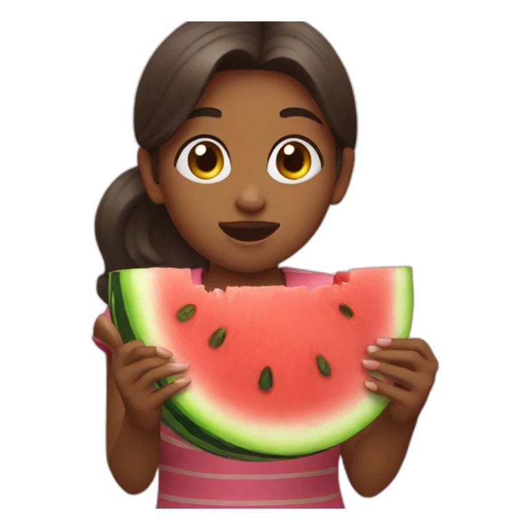 A girl who is eating watermelon sticker