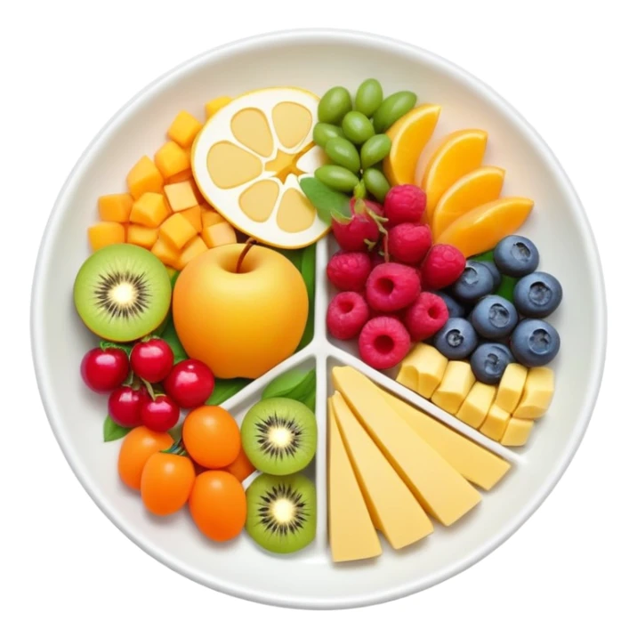 colorful balanced meal with nutrients for vitality and energy sticker