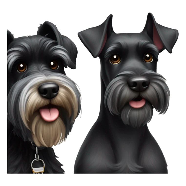 Black miniature schnauzer next to a black gient schnauzer  sticker
