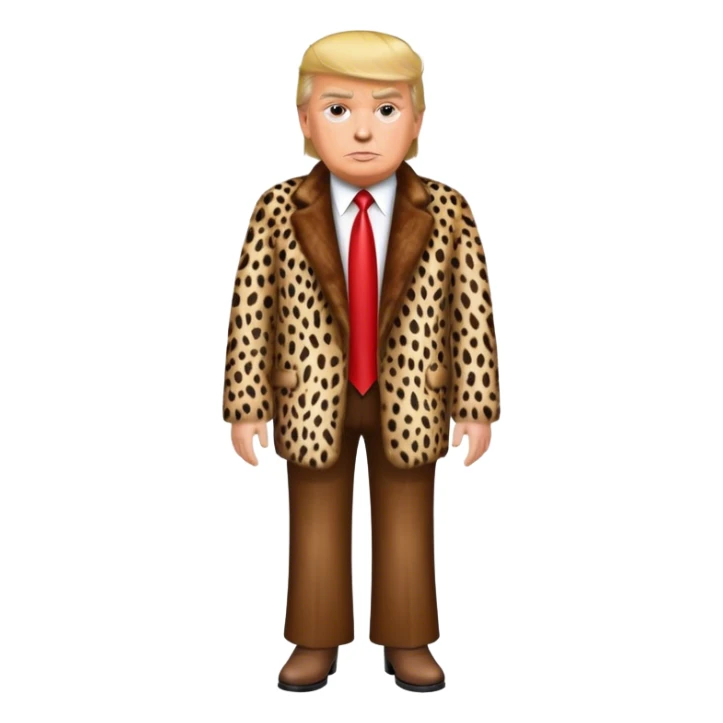 Donald trump neanderthal full body wearing animal skin sticker