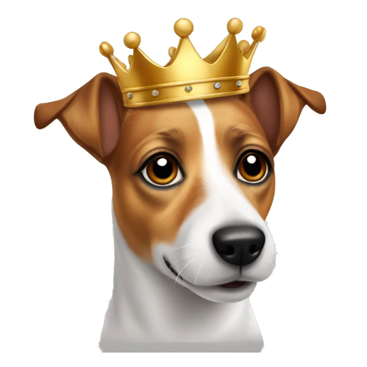 dog jack russell terier with crown sticker