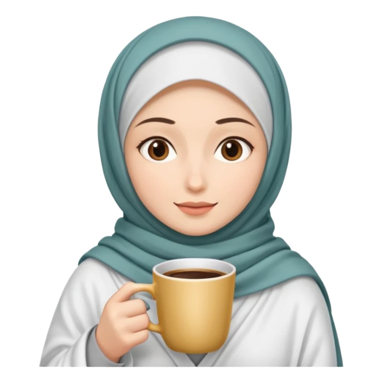 Beyaz kedi hijap bayan elinde kahve ve battaniyesi sticker