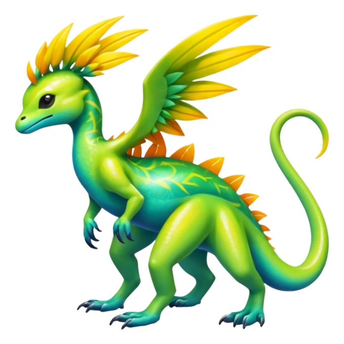 Shiny Exotic Tropical Pokémon-Fakémon-hybrid-creature (full body) sticker