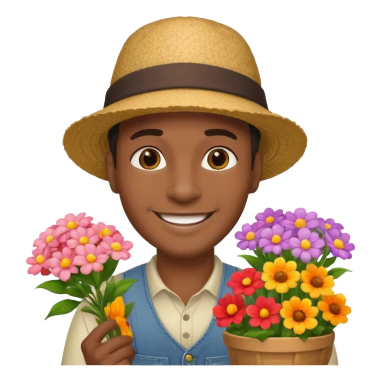 Street Flower Seller black man  sticker