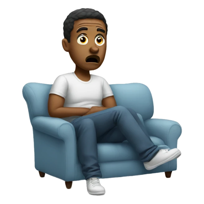 Confused dude on couch sticker