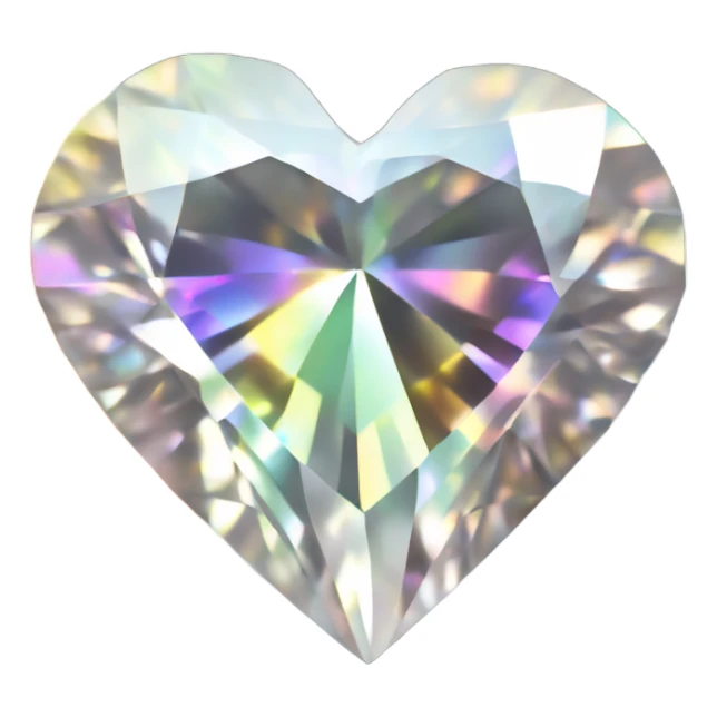 Heart shaped 56-carat iridescent diamond sticker