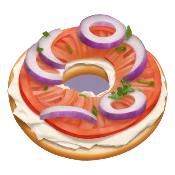 everything bagel with cream cheese lox , onion, and tomato  sticker