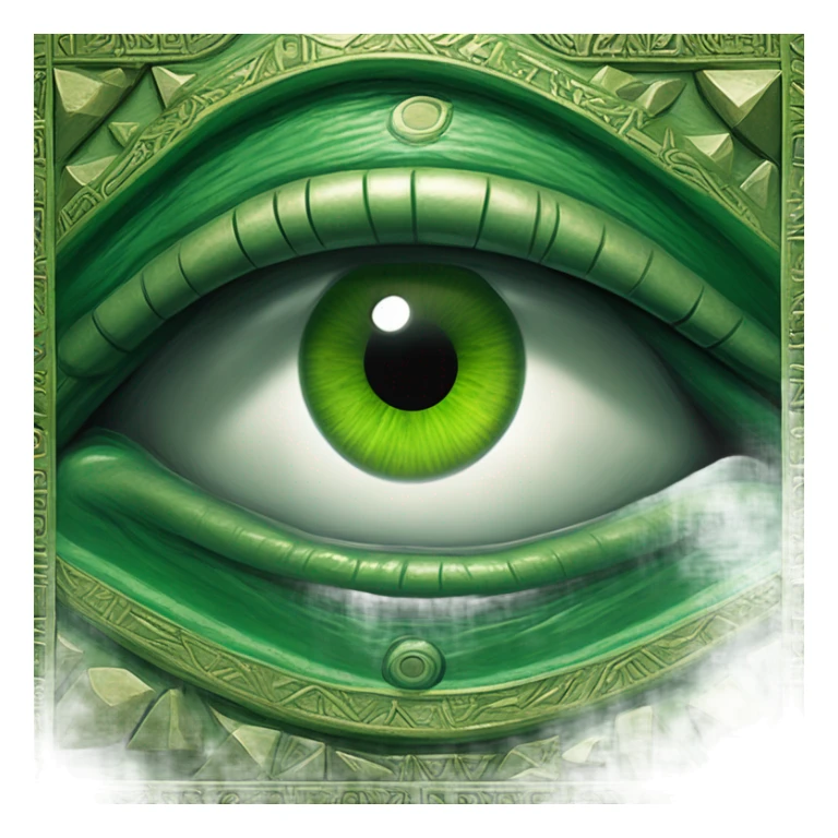 scary eye in perfect money green pyramid sticker