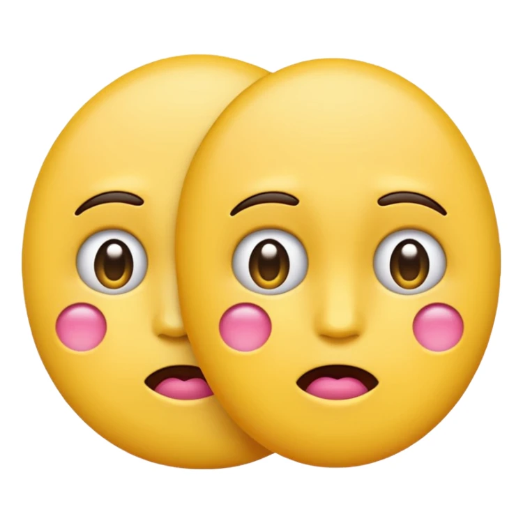 two emojis not happy stuck together no pink cheeks only two  sticker