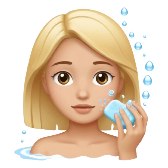 puedes crear un sticker de una chica lavandose la cara sticker