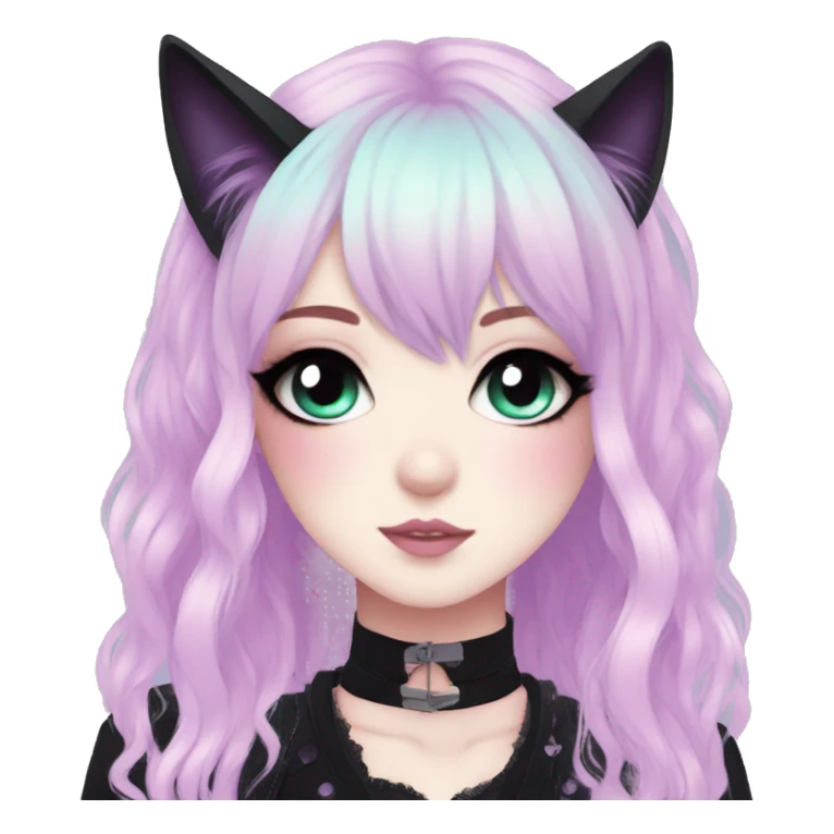 Gorgeous Cute Gothic Edgy Pastel Gradient Beautiful Anime Emo CatLady sticker