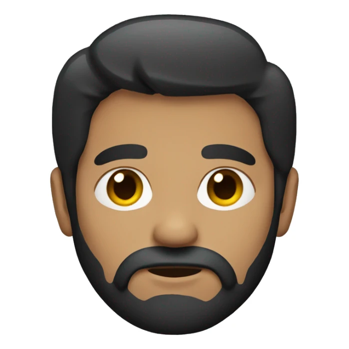 A man with dark hair and a beard sticker