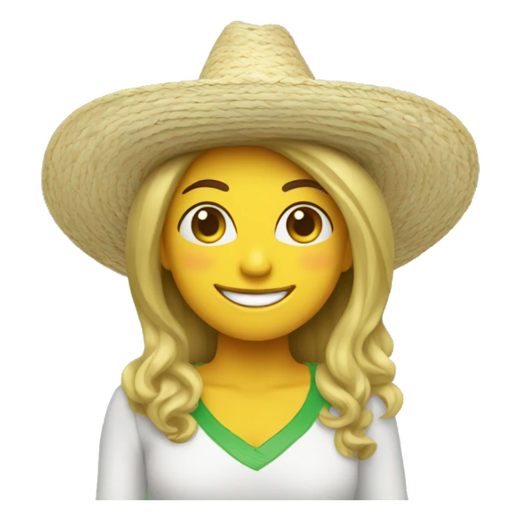 CHICA BLANCA FELIZ con sombrero verde sticker