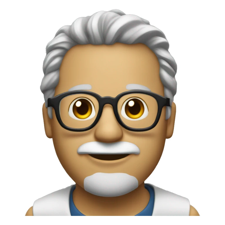 Profesor gordo, con pelo obscuro, y gafas sticker