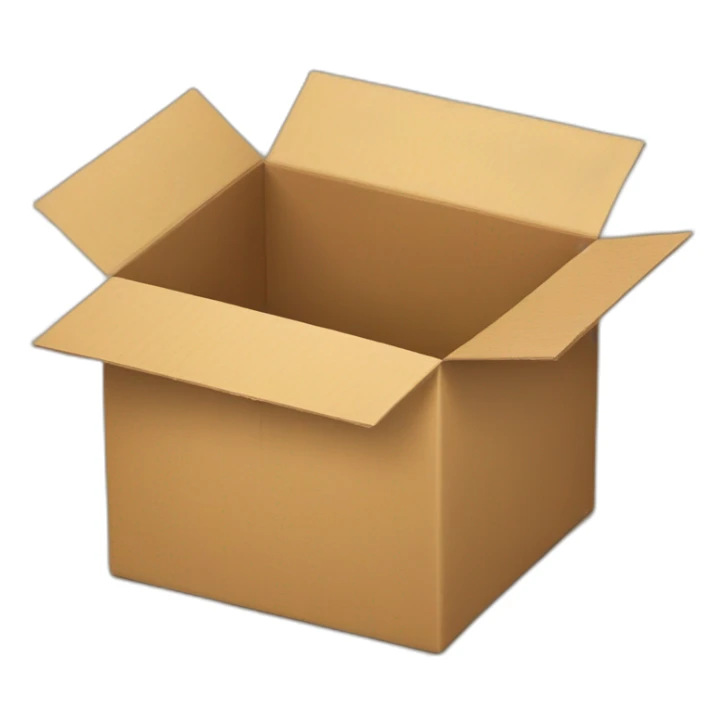 The cardboard box from which the video icons fly out sticker