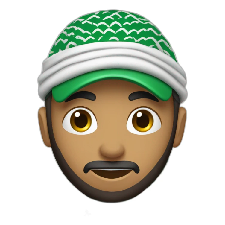 golfer wearing saudi arabian kaffiyeh sticker