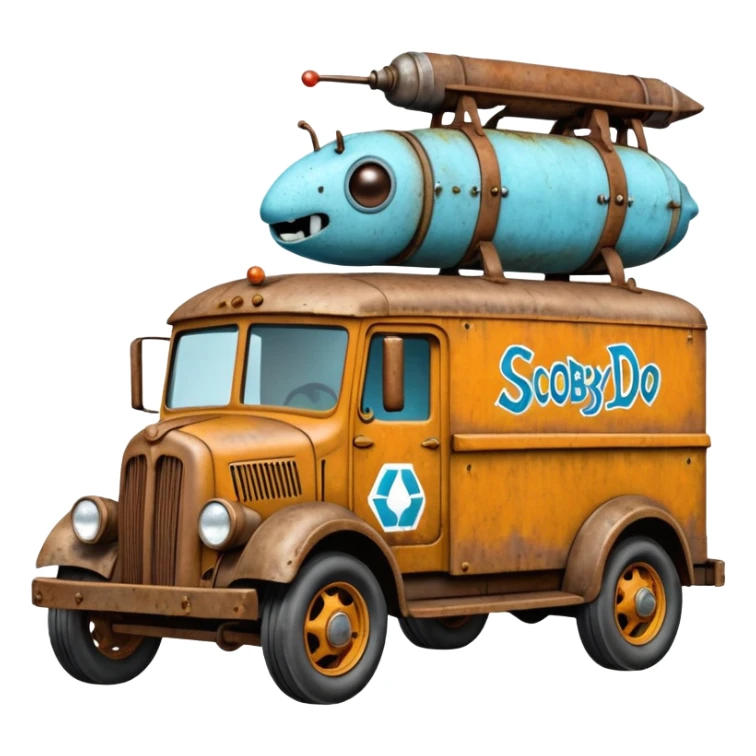 Mr. Creepy Freeze’s frozen Scooby Doo 1918 Lightning Bug busters exterminators antique long wheelbase moving truck  sticker