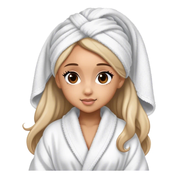 ariana grande in bath robe with hair towel sticker