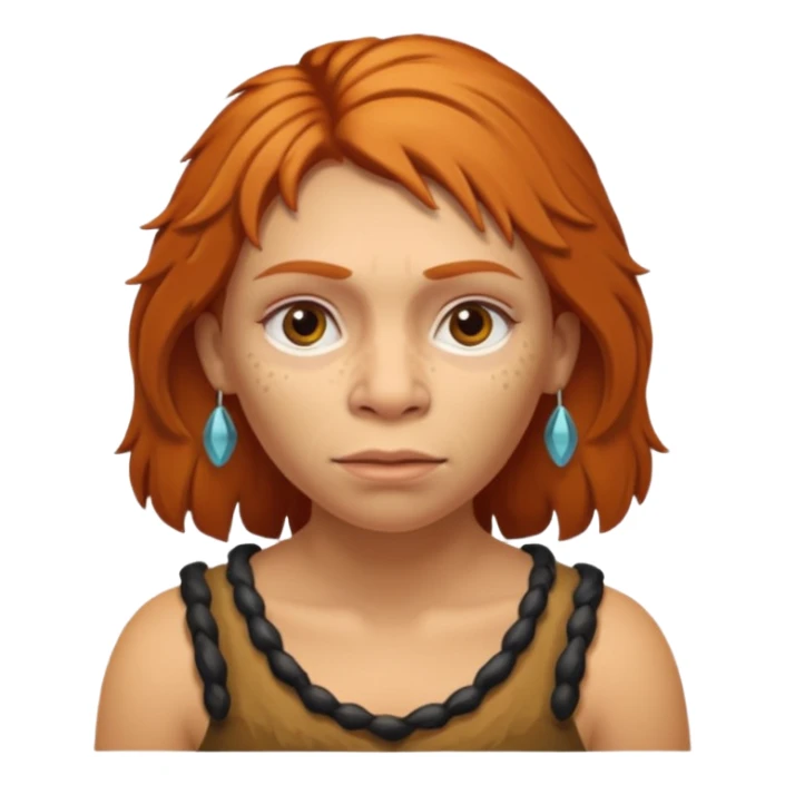 Neanderthal woman with ginger hair sticker