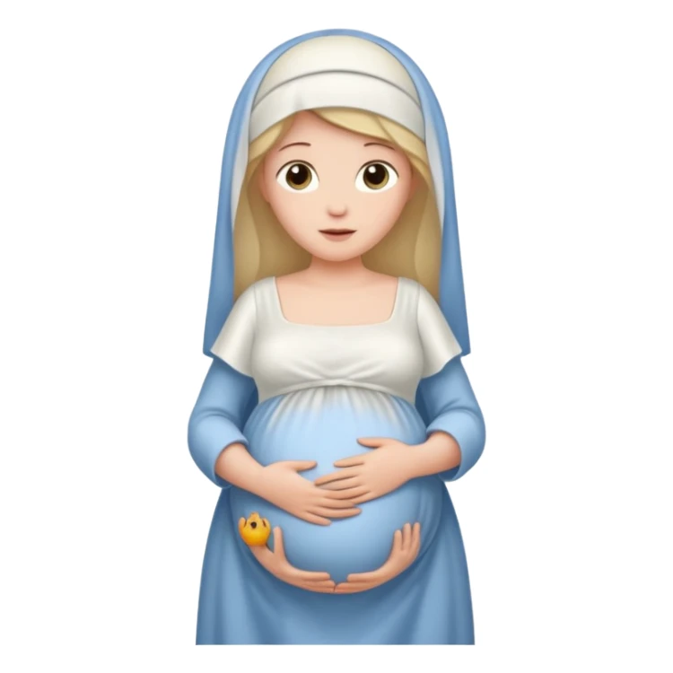 A biblical illustration of the mary when pregnant sticker