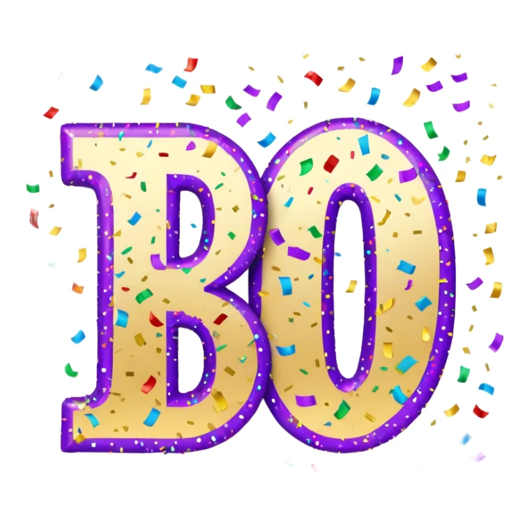 The word Dakota surrounded by confetti for 20 birthday sticker