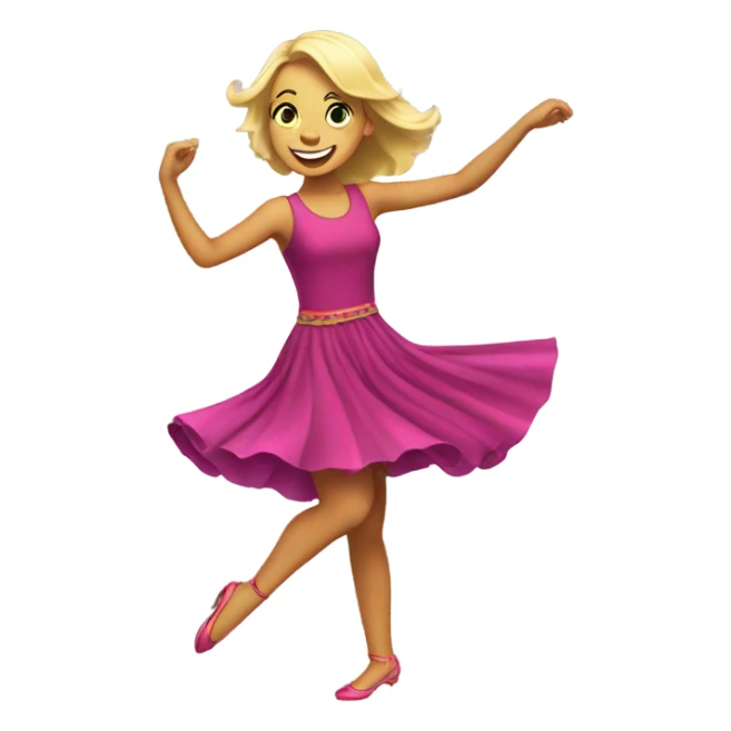 blonde girl dancing excited in dress sticker