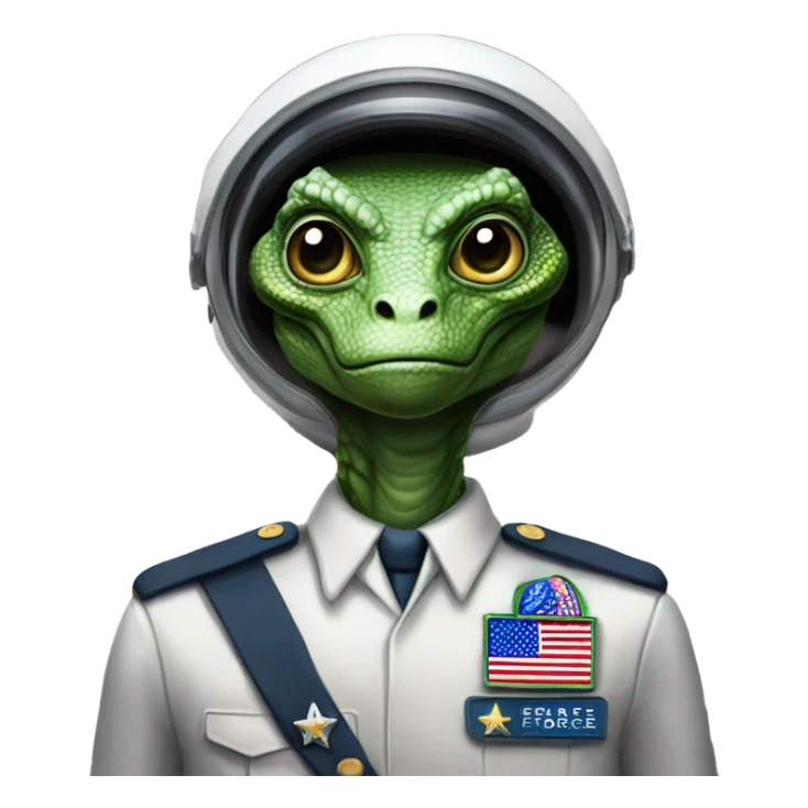 Reptilian Alien man general usa space force, full body sticker