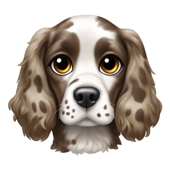 Black and white spotted cocker spaniel one blue eye one brown eye sticker