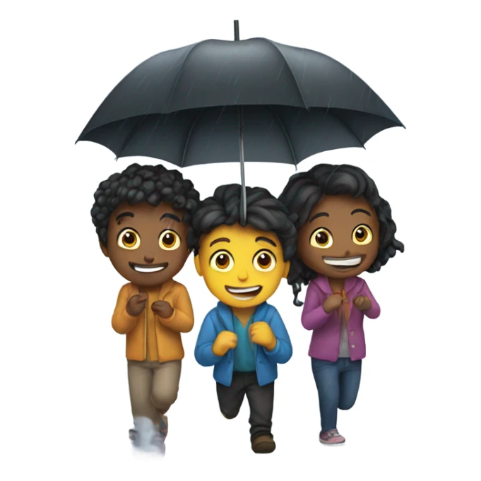 4 friends playing down of the rain  sticker
