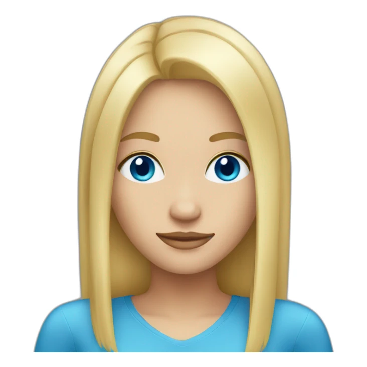 blond women with straight hair and blue eyes sticker