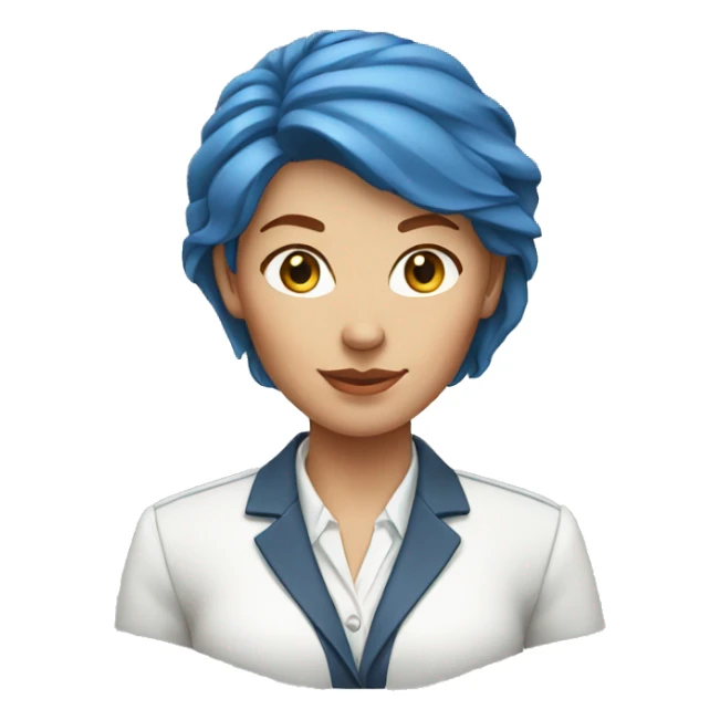  red hair business women white shirt blue jacket sticker