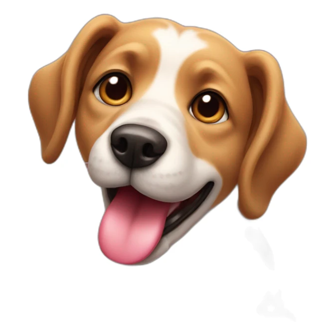 Dog face with a big tongue with heart eyes  sticker