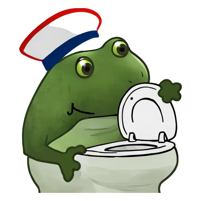 Head coming out of toilet sticker