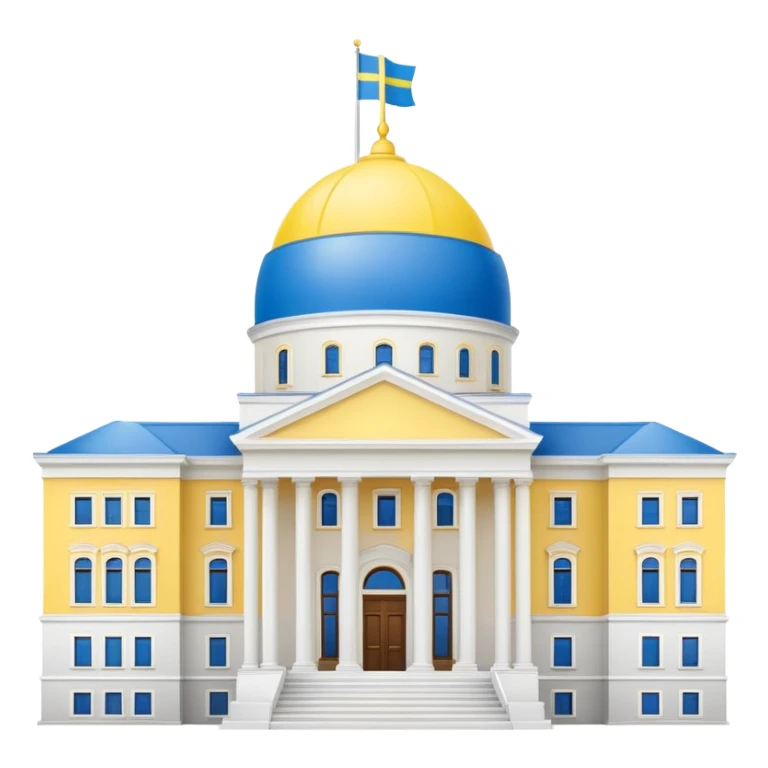 Presidential buildings with the flag of Ukraine sticker