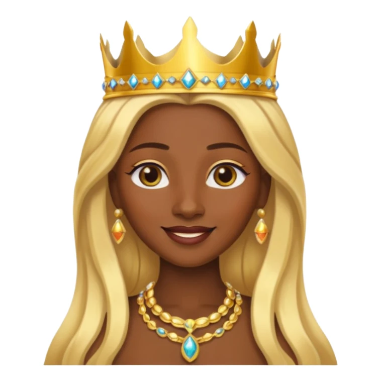 Queen of Sheba with dark skin, blonde long hair sticker