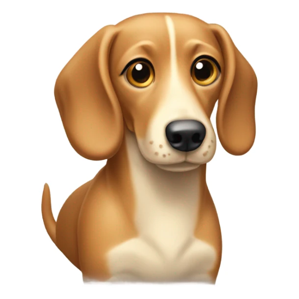 Tan and cream wiener dog sticker