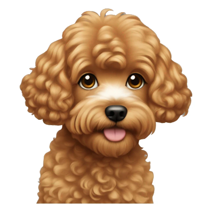Ginger hair girl shoulder length with maltipoo sticker