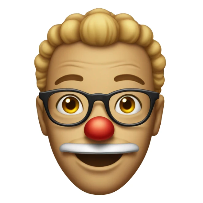clown with jawline and spectacle sticker