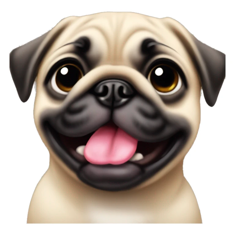 baby pug sticking out tongue sticker