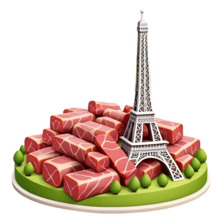  paris art city SPAM meat sculpture arty landscape  sticker